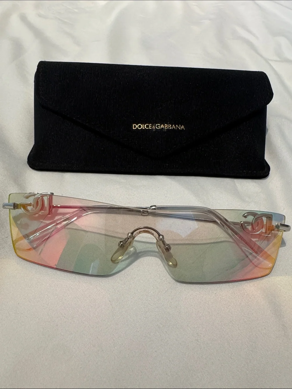 Dolce & Gabbana Women’s Rimless Shield Sunglasses - Pink, Yellow, Green